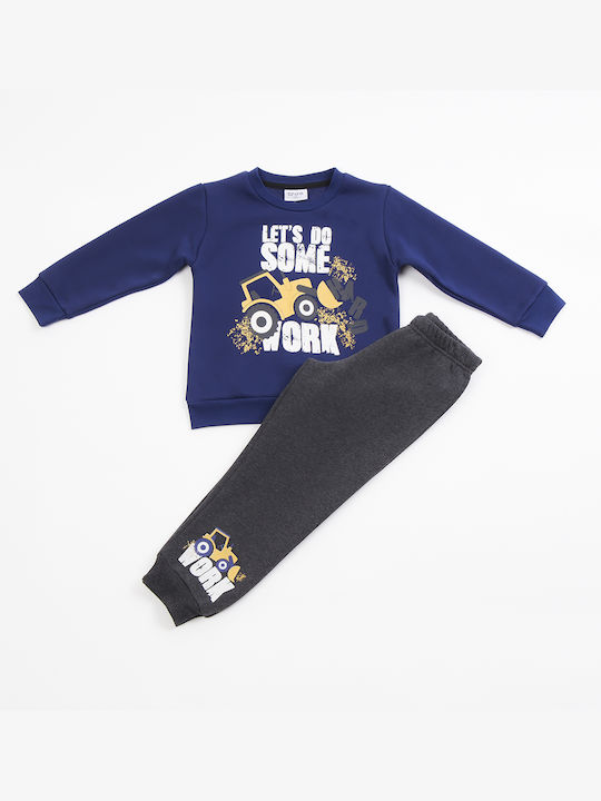 Trax Kids Sweatpants Set Navy Blue 2pcs Hard Work