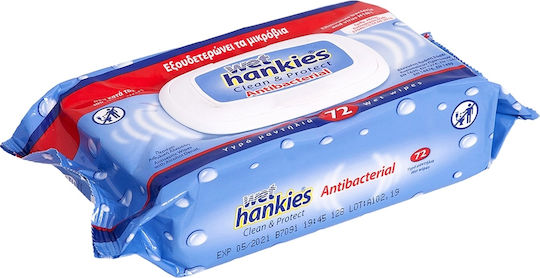 MEGA Wet Hankies Hand Sanitizer Wipes 72 Pieces Natural