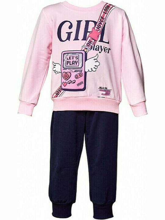 Joyce Kids Sweatpants Set Pink 2pcs