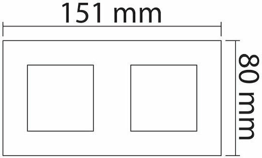 Aca Modys Switch Frame 2 Positions Horizontal Installation in Silver Color 10101433119