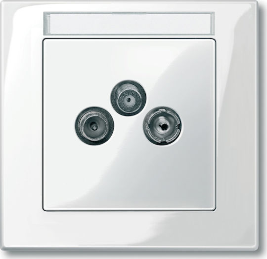 Schneider Electric Merten M-Plan TV-Antenna Socket Front TV-FM-SAT in White Color MTN296719