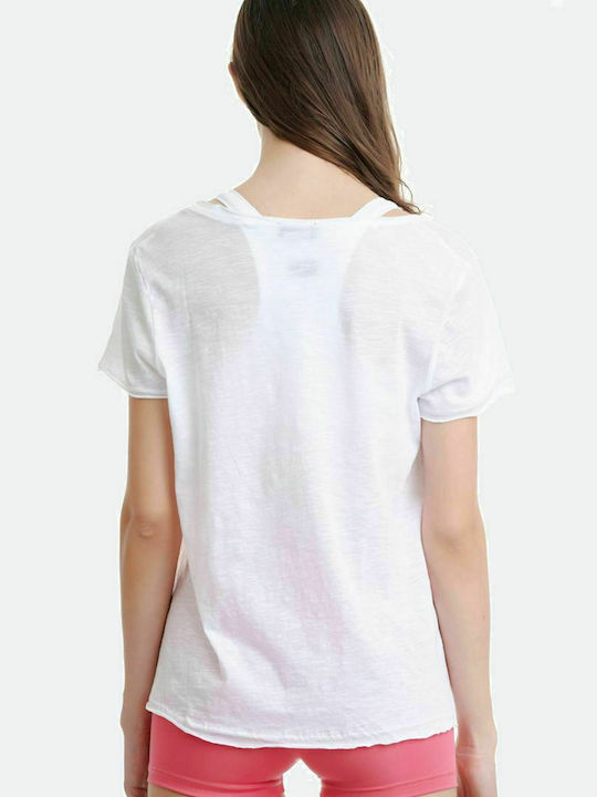 BodyTalk 1211-907828 Γυναικείο T-shirt Λευκό με Στάμπα