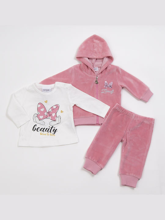 Trax Kids Sweatpants Set Pink 3pcs