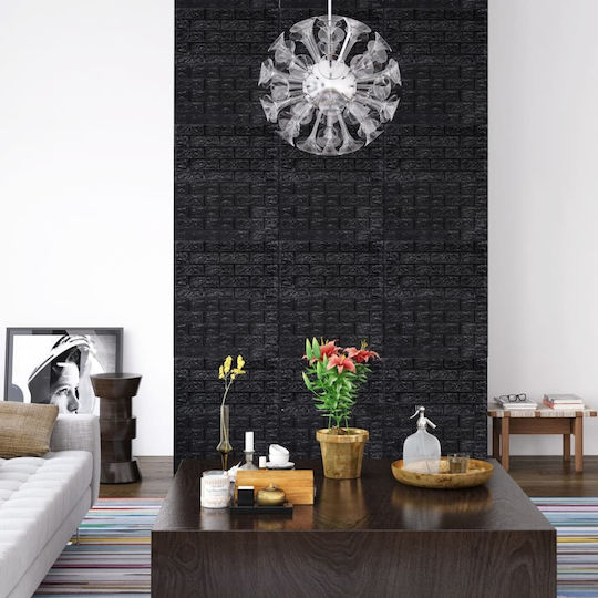 3D Wall Panels Foam Adhesive Black Foam Black 70x77cm 10 Pieces