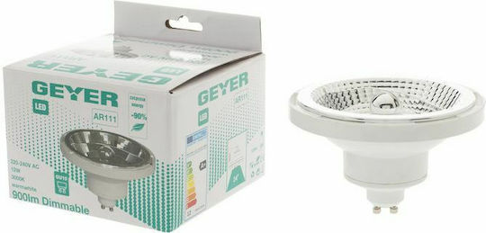 Geyer LED Bulb 12W for Socket GU10 and Shape AR111 Warm White 900lm Dimmable
