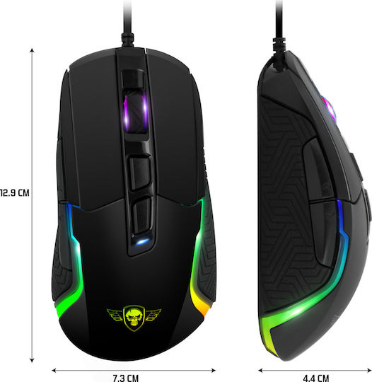 Spirit of Gamer Pro M7 & Mouse Pad RGB Gaming Ποντίκι 4800 DPI Μαύρο