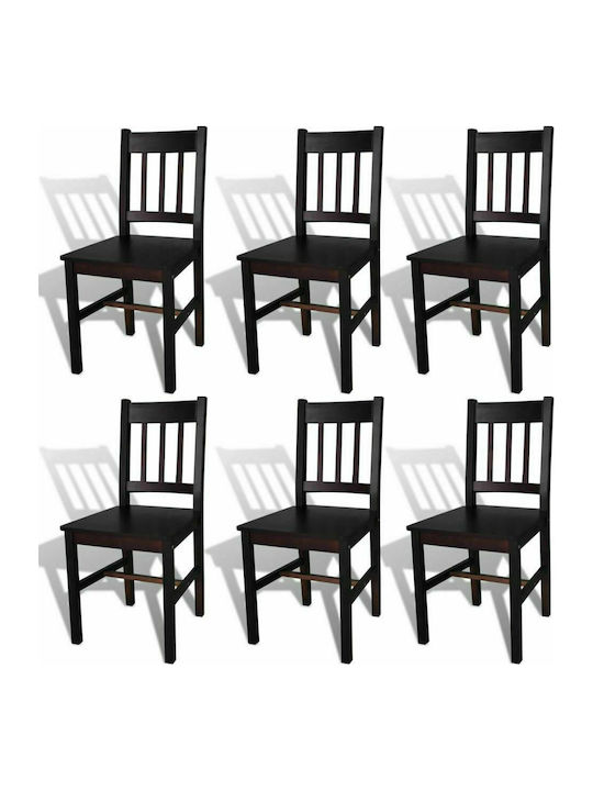 Stühle Speisesaal Dark Brown 6Stück 41.5x45.5x86cm
