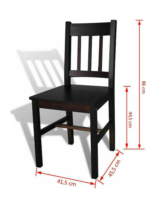 Stühle Speisesaal Dark Brown 6Stück 41.5x45.5x86cm
