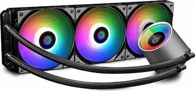 Deepcool Castle 360 RGB v2 Водно охлаждане на процесор Троен вентилатор 120мм за Socket AM4/1200/115x Черна