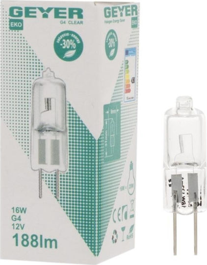 Geyer Halogen Lamp for Socket G4 with Power 16W 12V