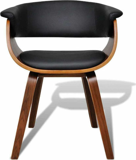 Dining Room Artificial Leather Armchair Black / Brown 59.5x51x72cm 2pcs