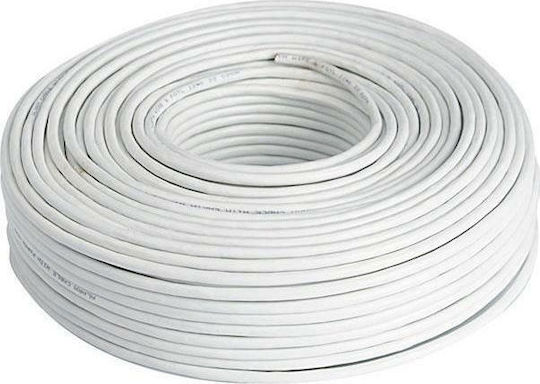 Eurolamp Power Cord with 2x0.75mm² Cross Section in White Color 1m Flexible