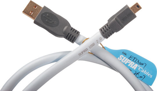 Supra USB 2.0 Кабел USB-A мъжки - мини USB-B мъжки Син 1м