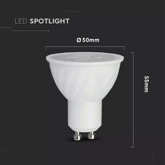 V-TAC VT-227D LED Bulb 6.5W for Socket GU10 and Shape MR16 Cool White 450lm Dimmable