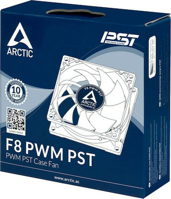 Arctic F8 PWM PST Case Fan 80mm (2000rpm / 31cfm) Χωρίς Led Φωτισμό και Σύνδεση 4-Pin Λευκό