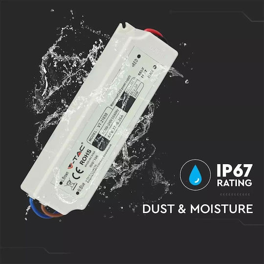 V-TAC Dimmbares LED-Netzteil Wasserdicht IP67 Leistung 30W mit Ausgang 12V