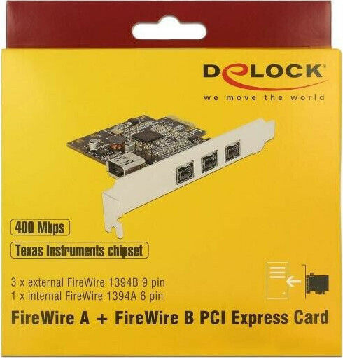 DeLock Κάρτα PCIe σε 4 θύρες Firewire 400