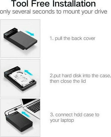 Ugreen Case for Hard Drive 3.5" SATA III with Connection USB 3.0