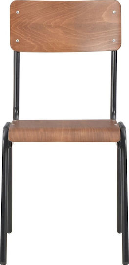 Scaune Sala de mese Lemn Maro / Negru 2buc 41.5x54x85.5buc