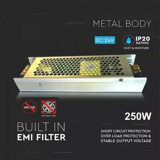 V-TAC Surse De Alimentare LED Reglabil IP20 Putere 250W Cu Tensiune De Ieșire 24V