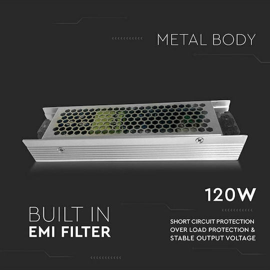 V-TAC Dimmable Τροφοδοτικό LED IP20 Ισχύος 120W με Τάση Εξόδου 24V