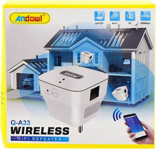 Andowl Q-A33 WiFi удължител Единична лента (2.4GHz) 300Mbps