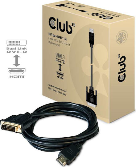 Club3D Kabel DVI-D-Stecker - HDMI-Stecker 2m Schwarz (CAC-1210)