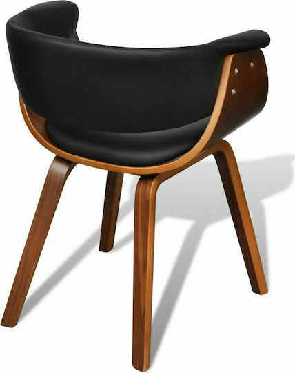 Stühle Speisesaal Black / Brown 4Stück 59.5x51x72cm