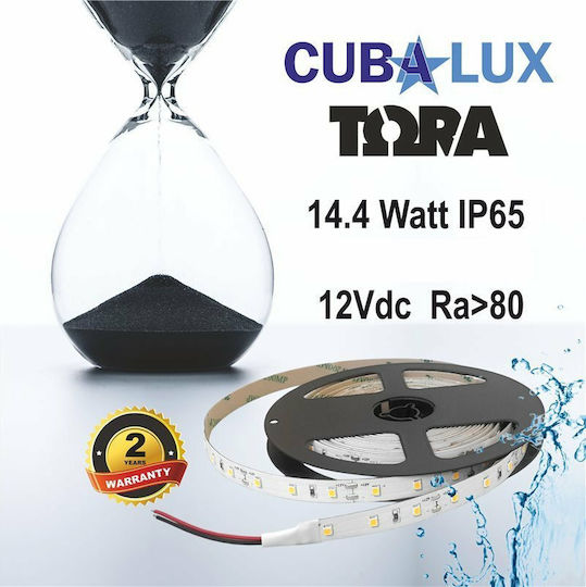 Cubalux Waterproof LED Strip 24V Warm White Light 5m Type SMD2835