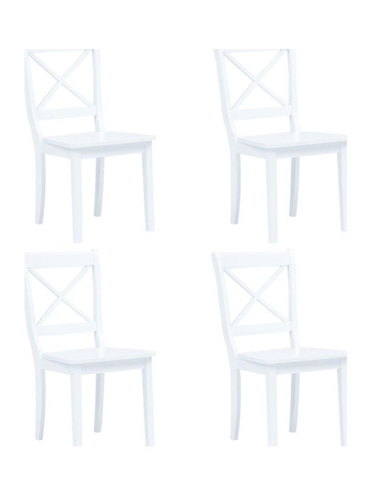 Stühle Cafe Weiß 4Stück 45.5x52x90cm