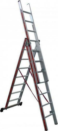 Profal Triplu Scara combinata Aluminiu 3x7