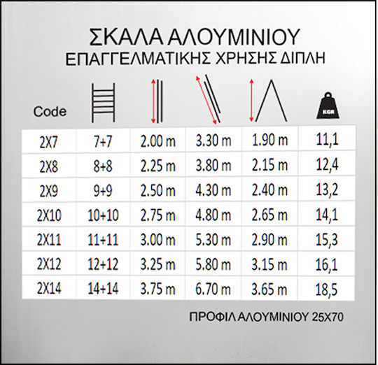 Pankoskal Dublu Scara combinata Aluminiu 2x9