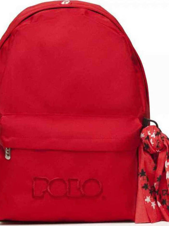 Polo Original Double Scarf School Bag Backpack Junior High-High School in Red color 30lt 2020