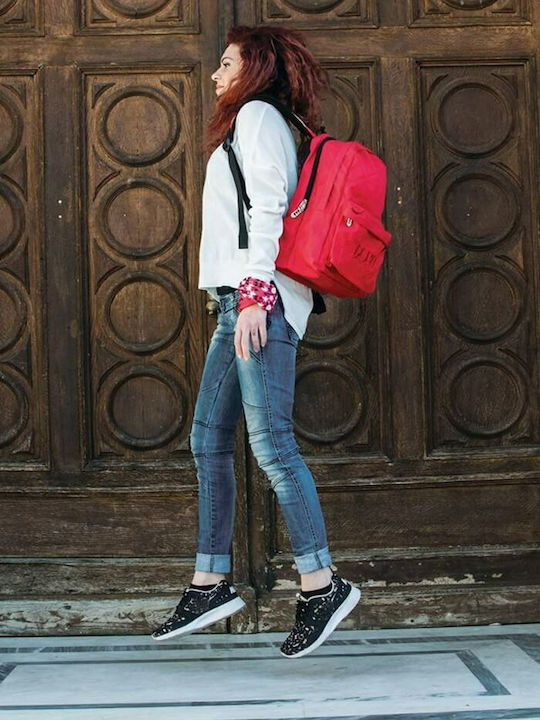 Polo Double Scarf Ghiozdan De Spate Școala Gimnazială- Liceu Cu Husă Pentru Sticlă De Apă Roșu 27 Litri 30 X 24 X 42 Cm 2020