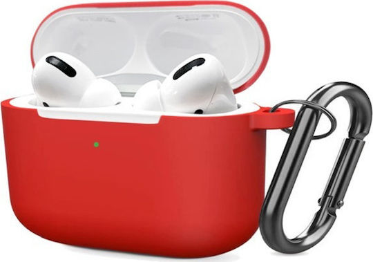 FoneFX Θήκη Σιλικόνης με Γάντζο Case Κόκκινο για Apple AirPods Pro