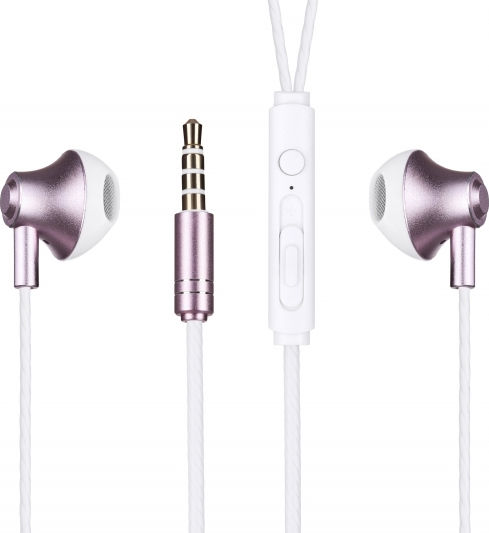 Remax RM-711 Earbuds Handsfree Ακουστικά με Βύσμα 3.5mm Ροζ Χρυσό