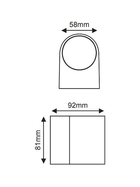 Aca Etanș Spot de Perete pentru Exterior IP65 GU10 Alb