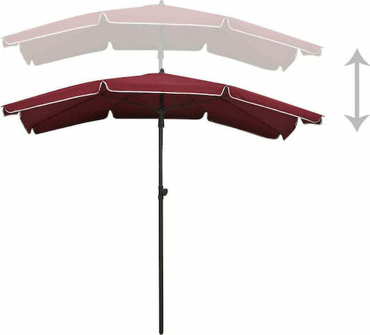 Quadratischer Metallischer Burgunder- / Roter Garten- und Terrassen-Sonnenschirm 2x1.3xH2.34m