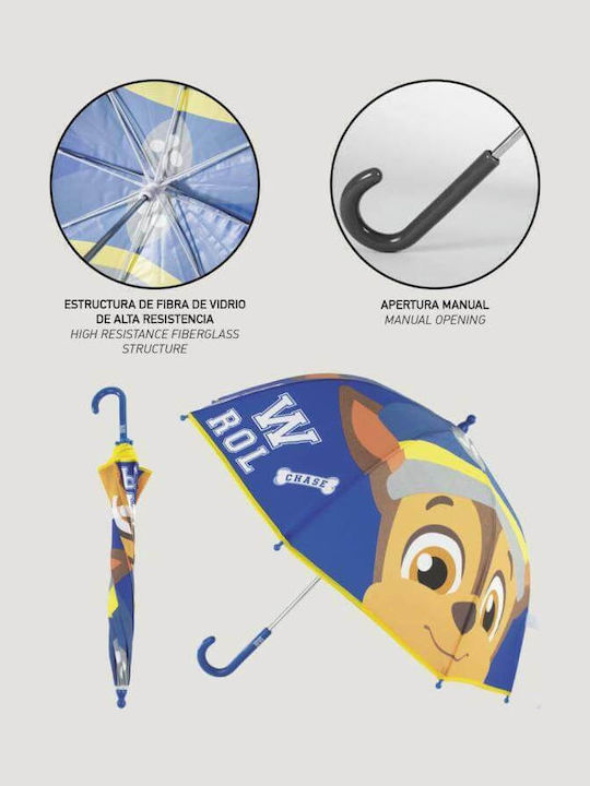 Disney Umbrelă pentru copii Baston Paw Patrol Albastru cu diametrul de 71cm.