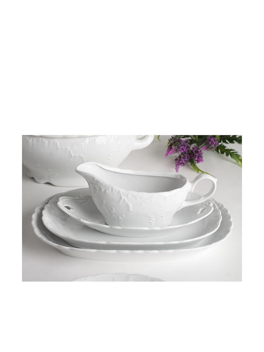 Cmielow Oval Porcelain Serving Platter Rococo White 25cm