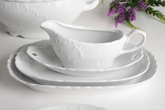 Cmielow Rococo Servierplatte Oval Porzellan Weiß 25cm 1Stück