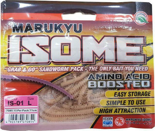 Marukyu Power Isome Large Glow Artificial Bait Fluorescent Pink Set 15pcs