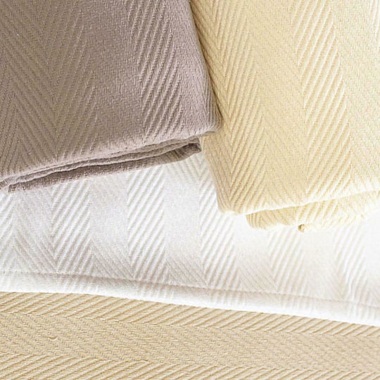 Vesta Home Μονή Κουβέρτα Ξενοδοχείου Πικέ Λευκή 160x250cm