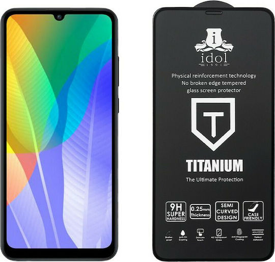 Idol 1991 0.25mm Titanium Semi Curved Tempered Glass Black (Huawei Y6p)