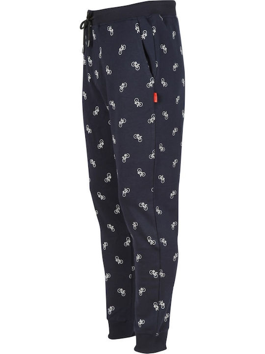Side Bike Sweatpants with Elastic Black