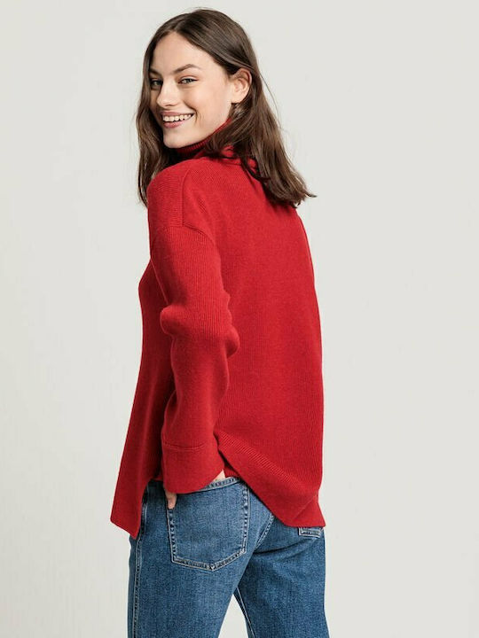 Gant Women's Long Sleeve Pullover Turtleneck Red