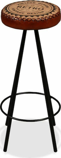 Hocker Bar Leder Brown / Black 2Stück 30x30x76cm