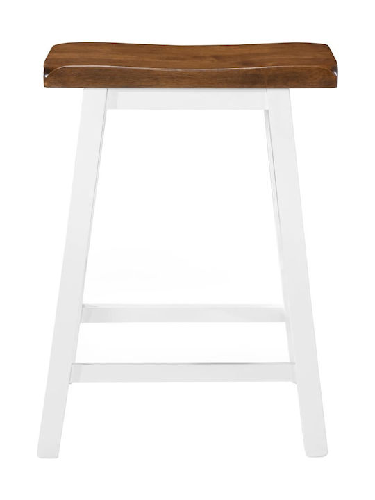 Stool Bar Wooden Brown / White 2pcs 45x23x60cm