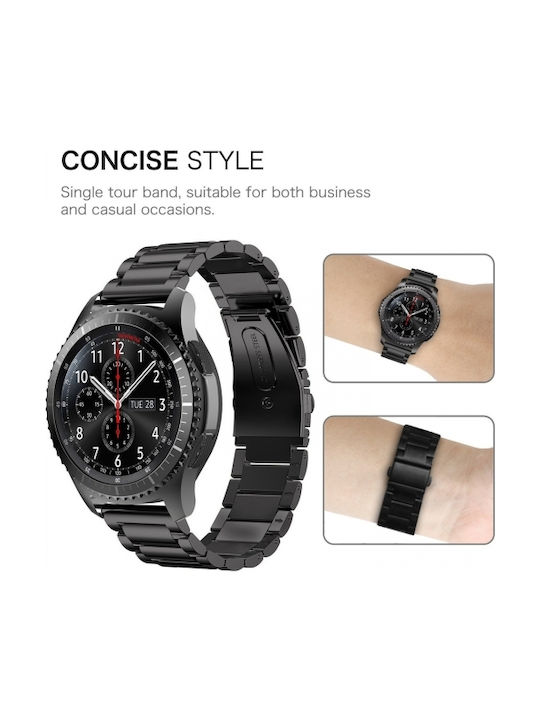 Metallic Curea Oțel inoxidabil Negru (Galaxy Watch (46mm) / Gear S3 - Galaxy Watch (46mm) / Gear S3)