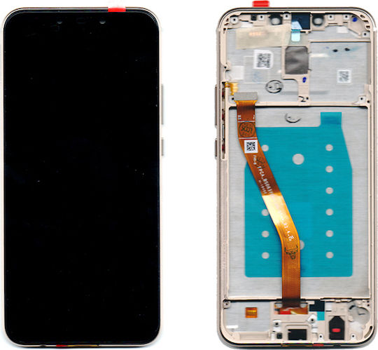 Οθόνη Grade A με Μηχανισμό Αφής και Πλαίσιο για Huawei Mate 20 Lite (Χρυσό)